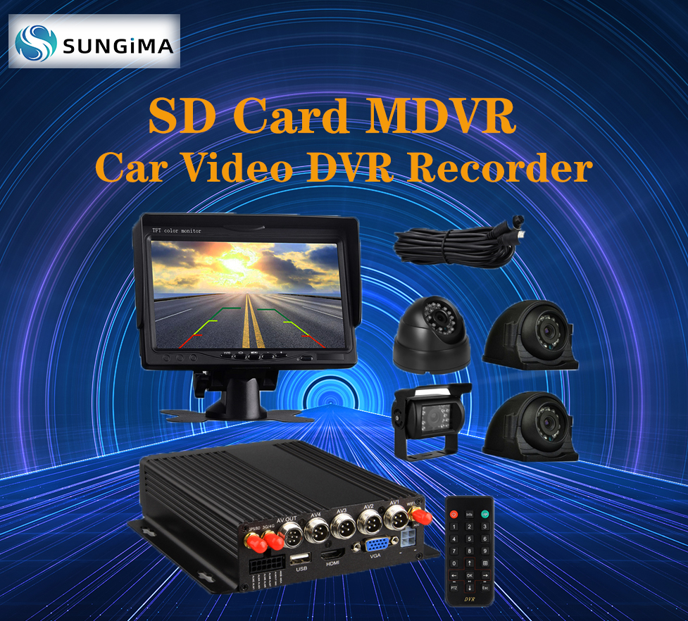 4CH AHD DVR Kit Supports Bus Truck Dome Camera SD Card MDVR Car CCTV Video Surveillance System